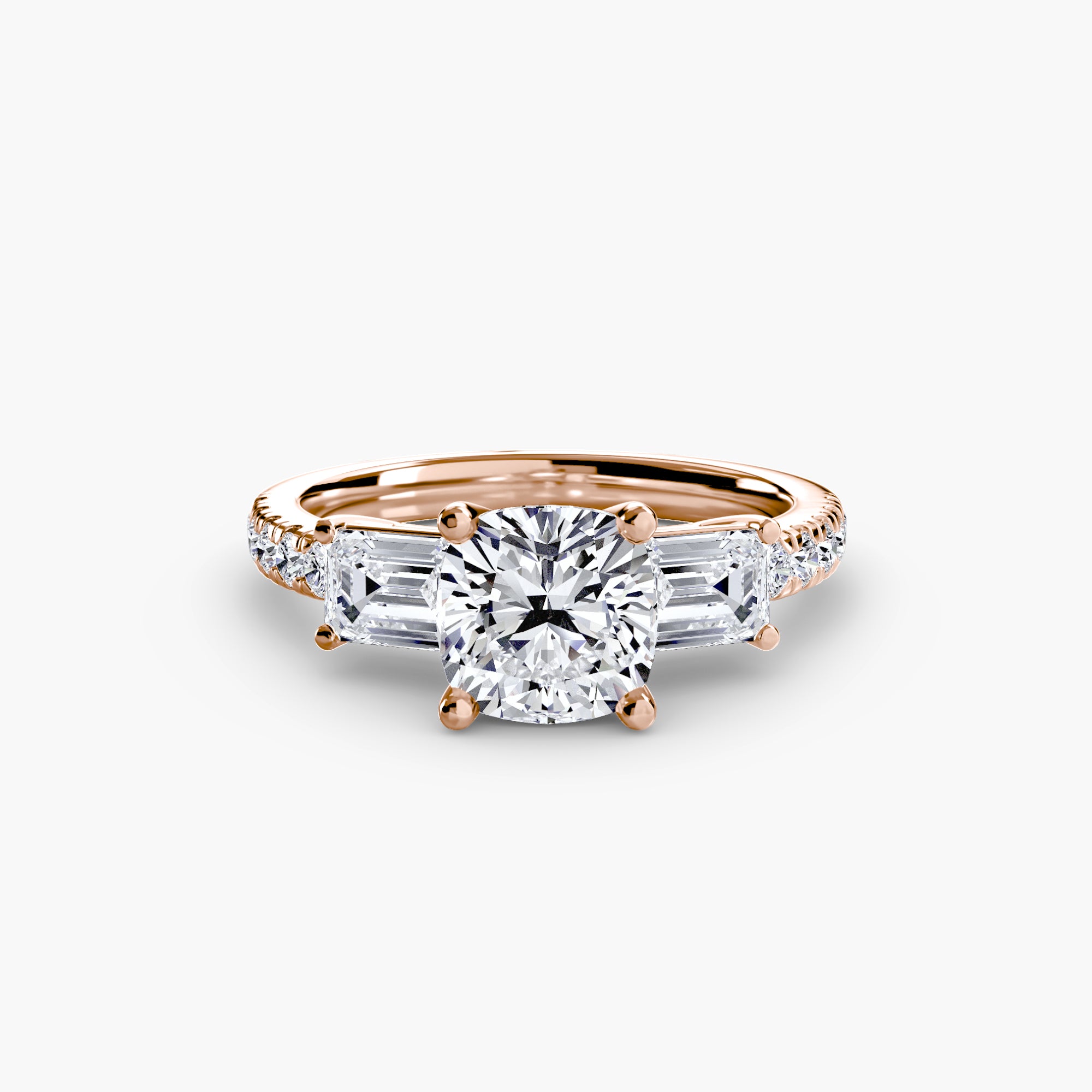 Three-Stone Ring with Pavé Volume 4