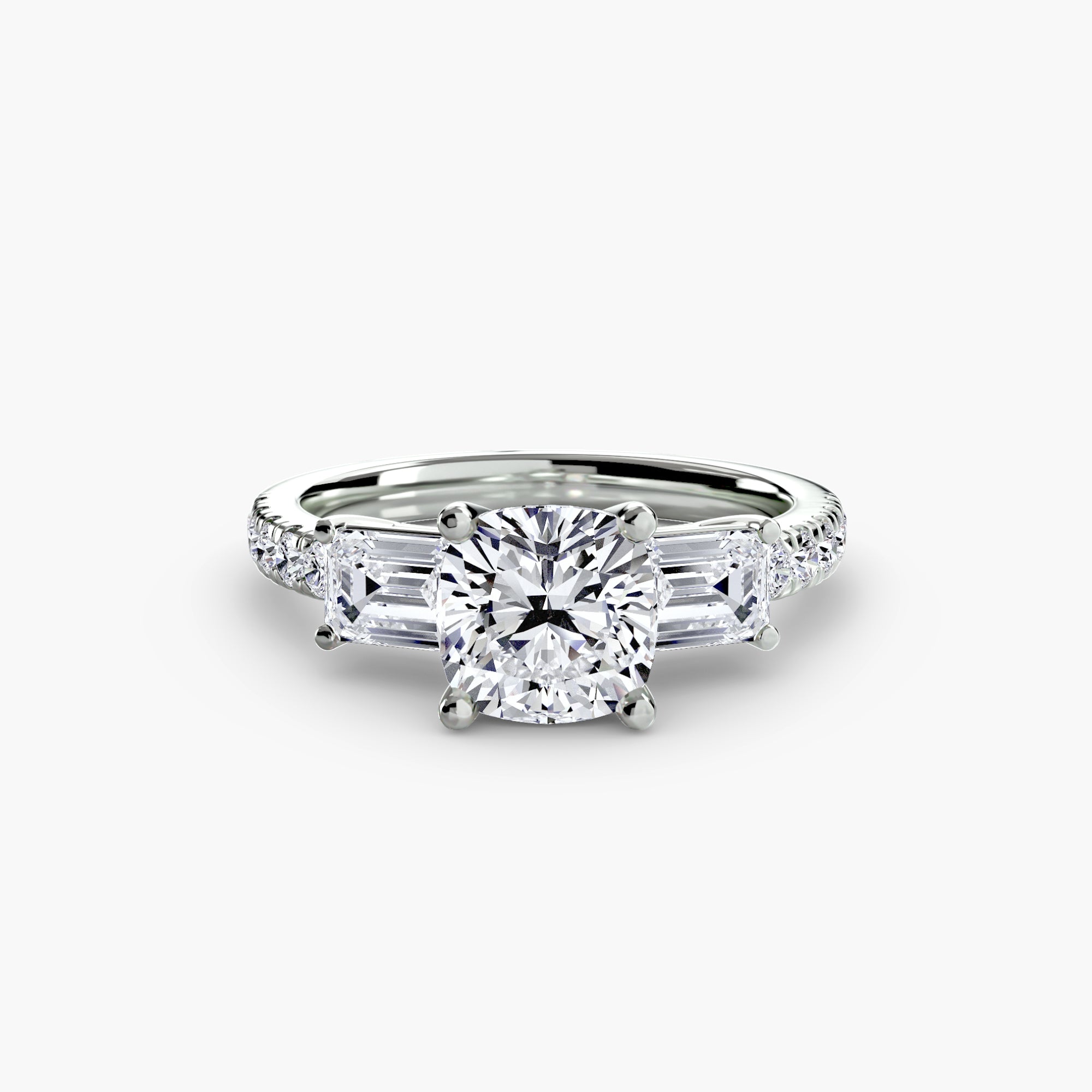 Three-Stone Ring with Pavé Volume 4