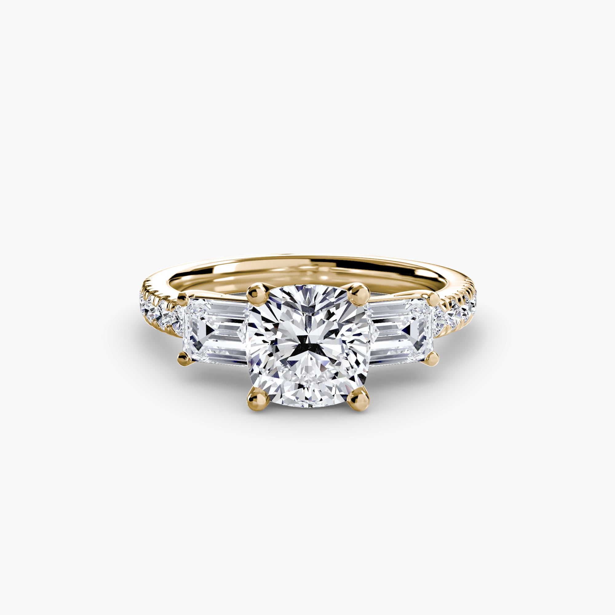 Three-Stone Ring with Pavé Volume 4
