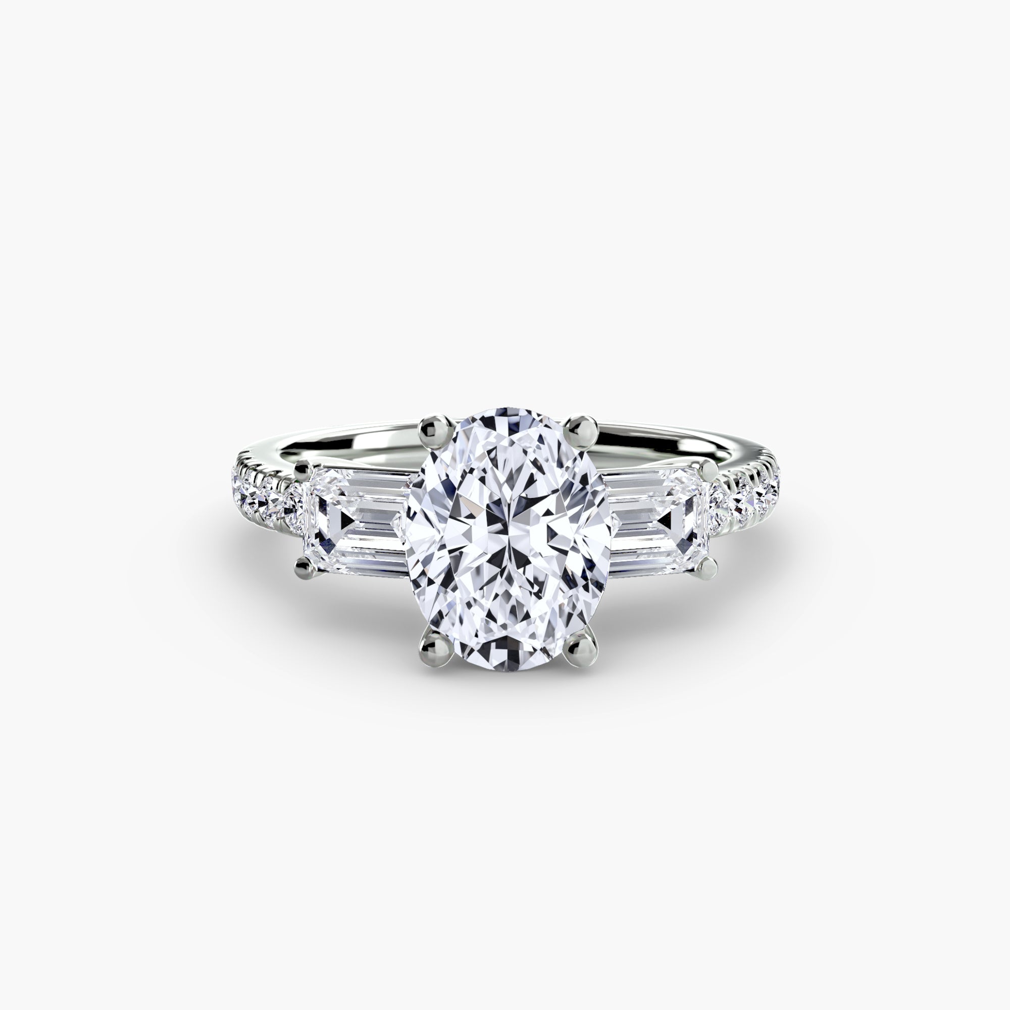 Three-Stone Ring with Pavé Volume 4
