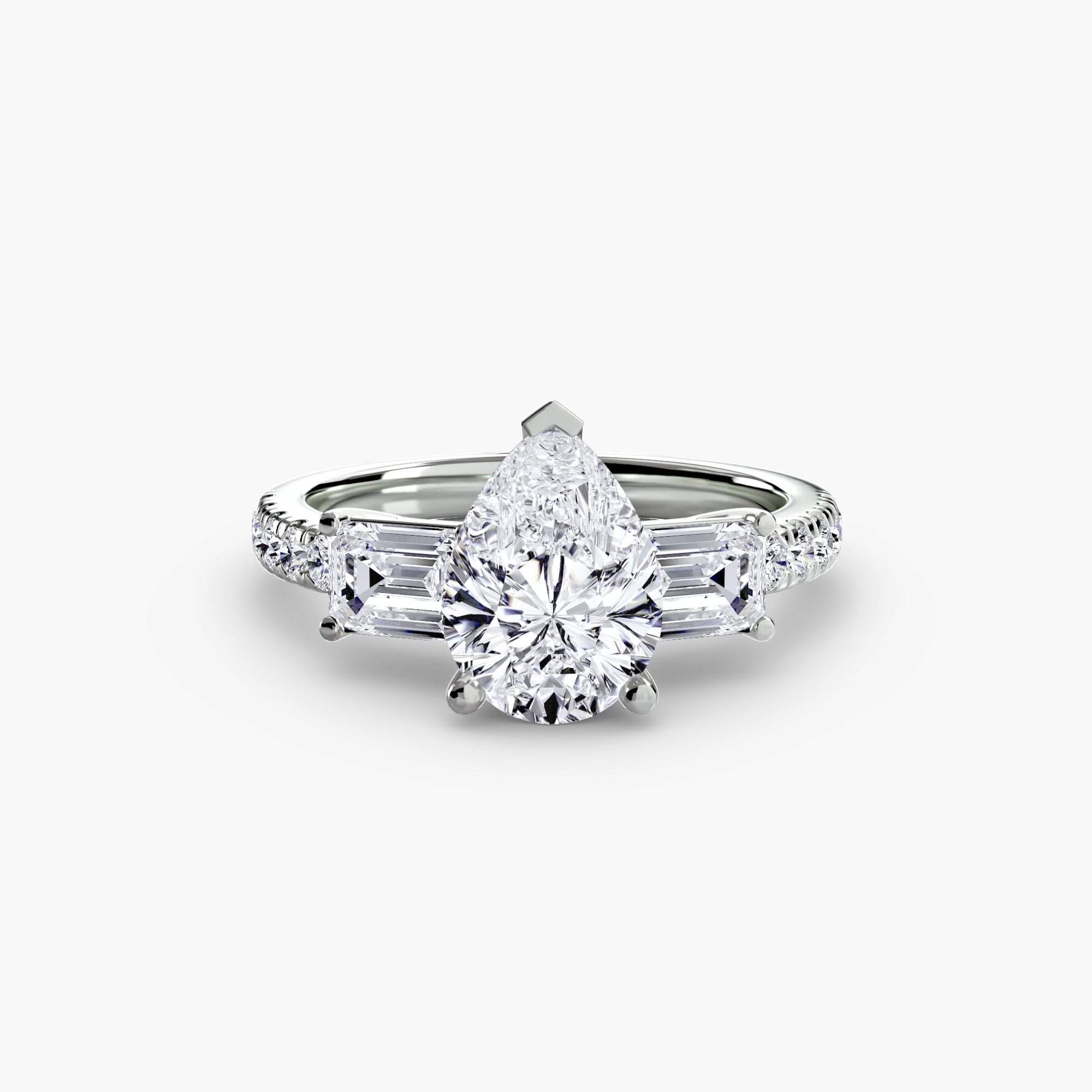 Three-Stone Ring with Pavé Volume 4