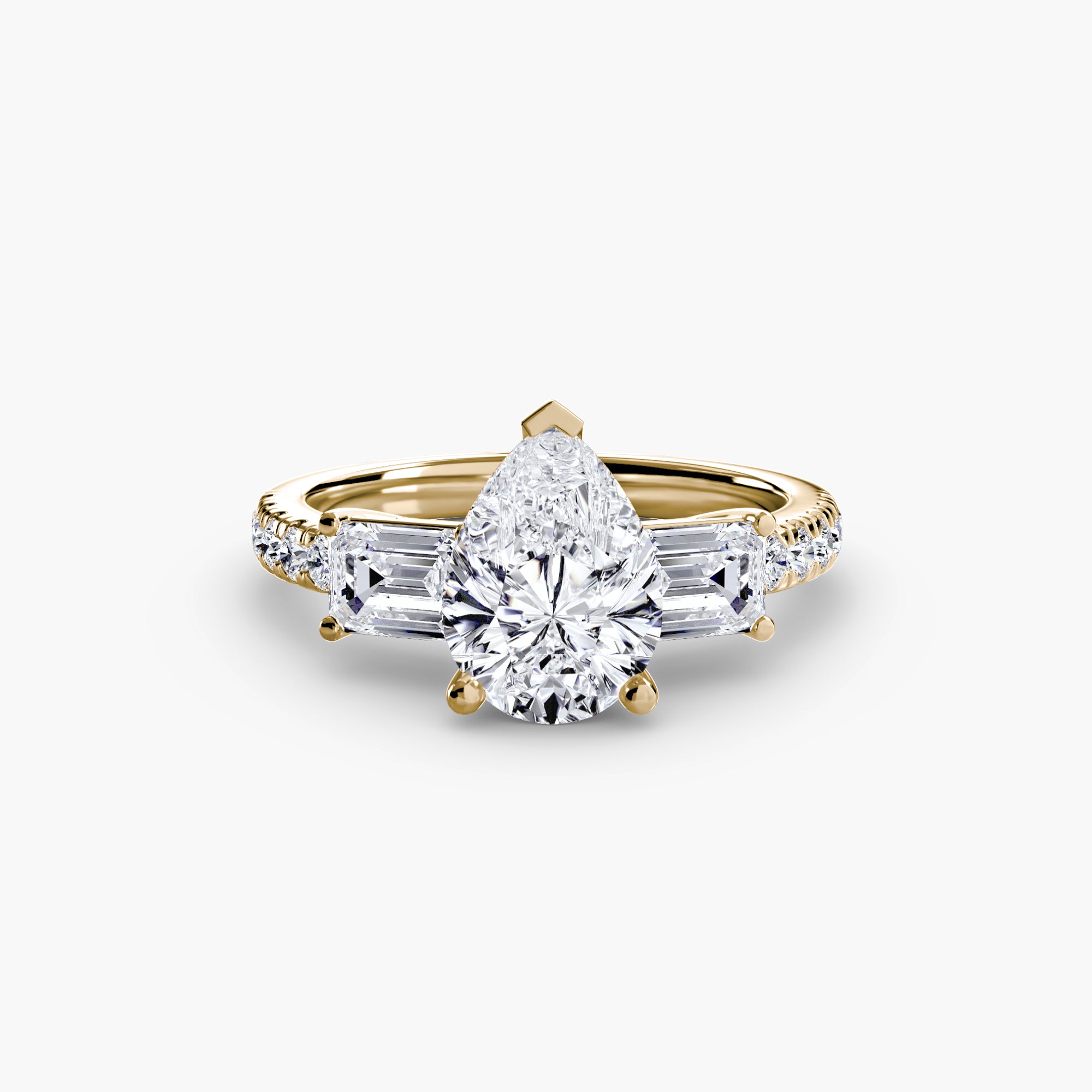 Three-Stone Ring with Pavé Volume 4