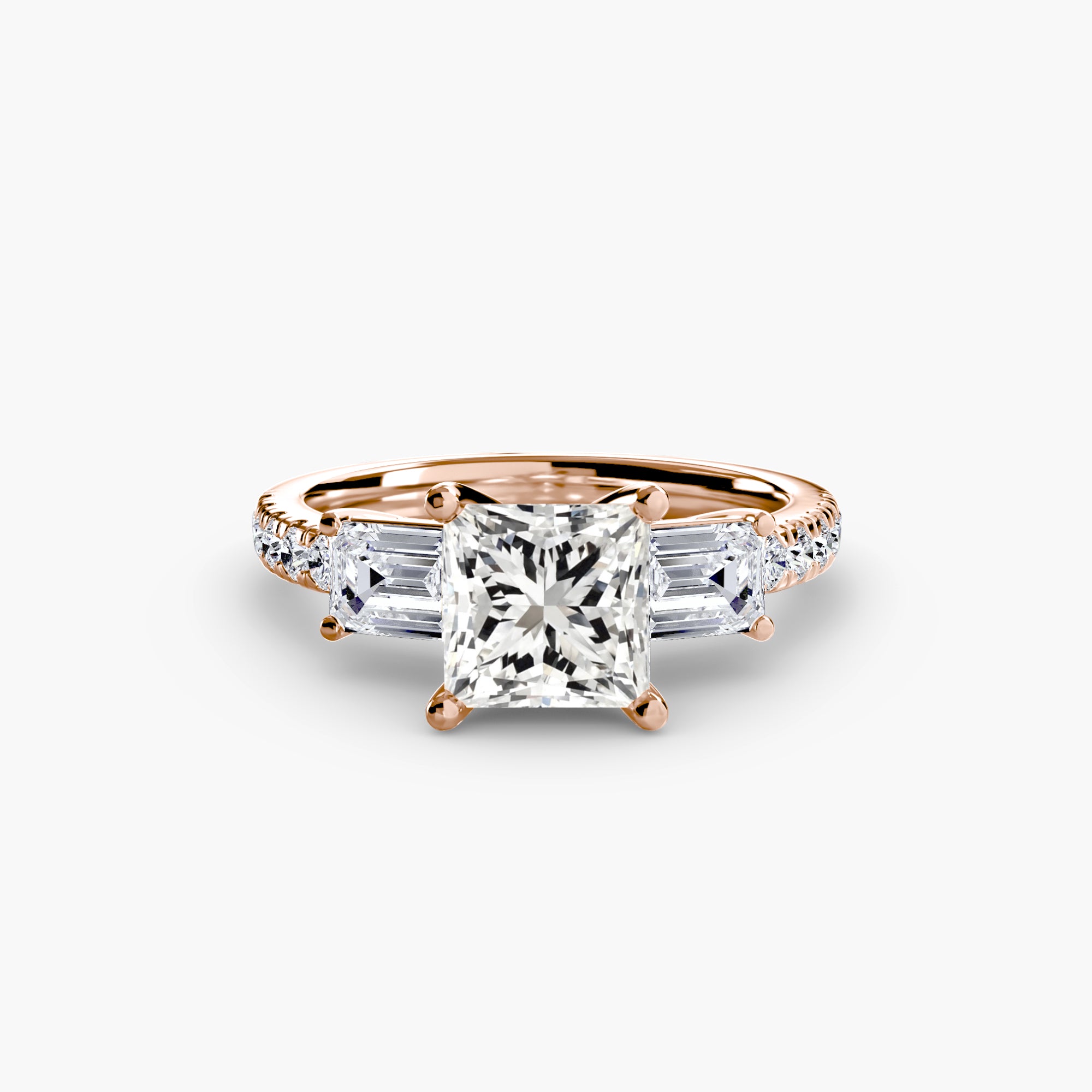 Three-Stone Ring with Pavé Volume 4