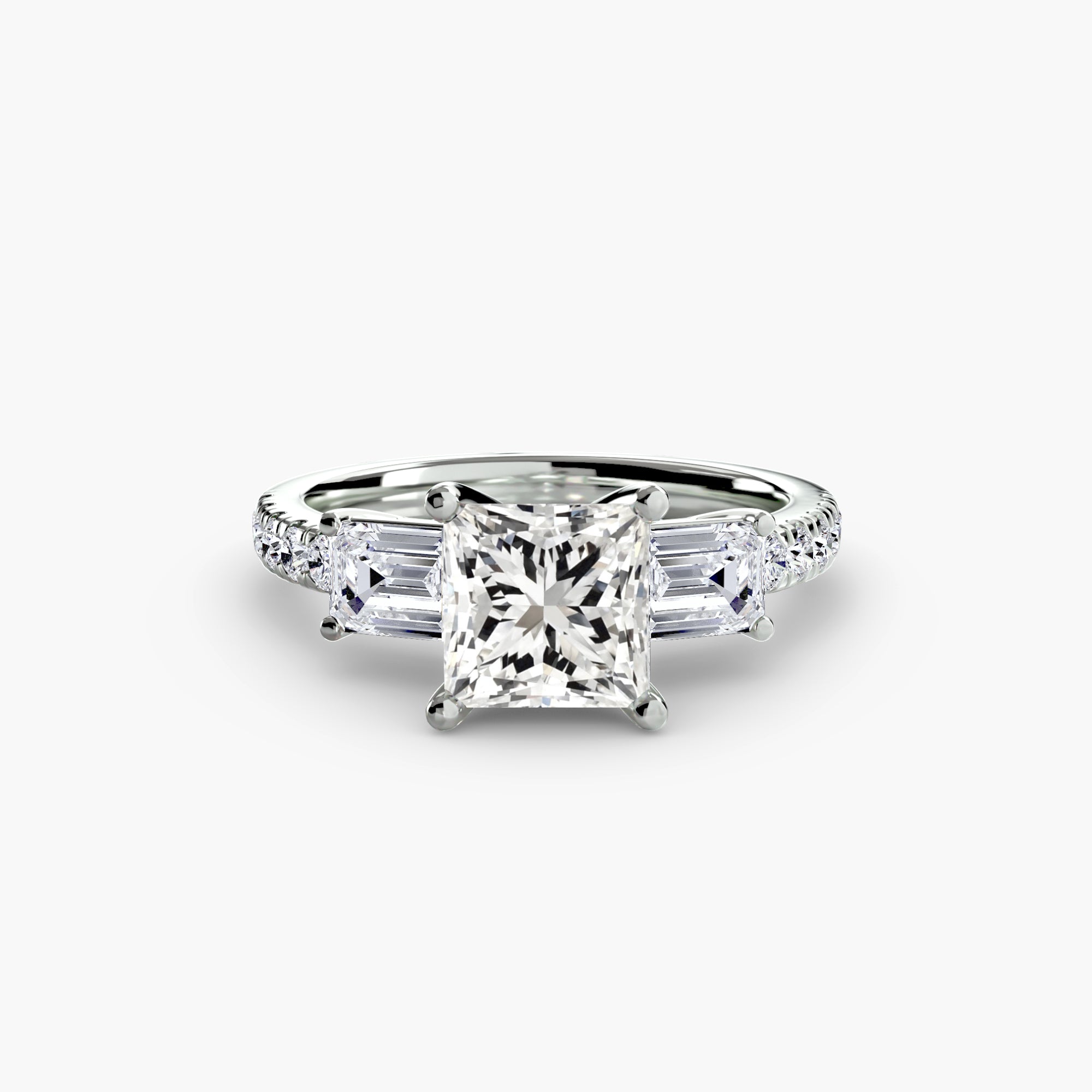 Three-Stone Ring with Pavé Volume 4