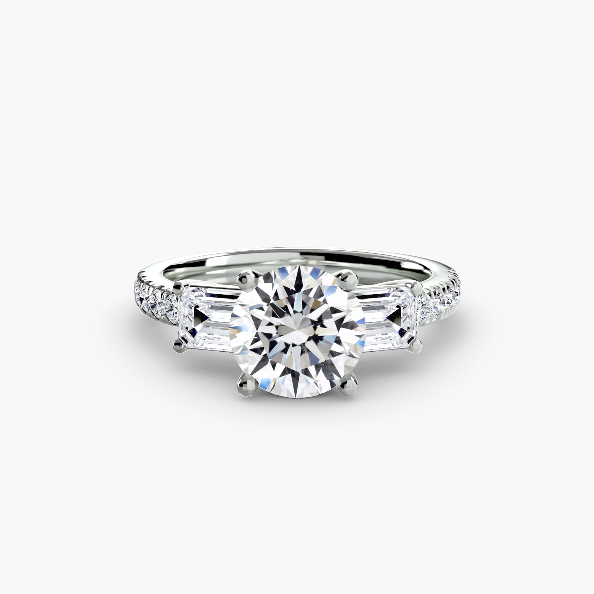 Three-Stone Ring with Pavé Volume 4