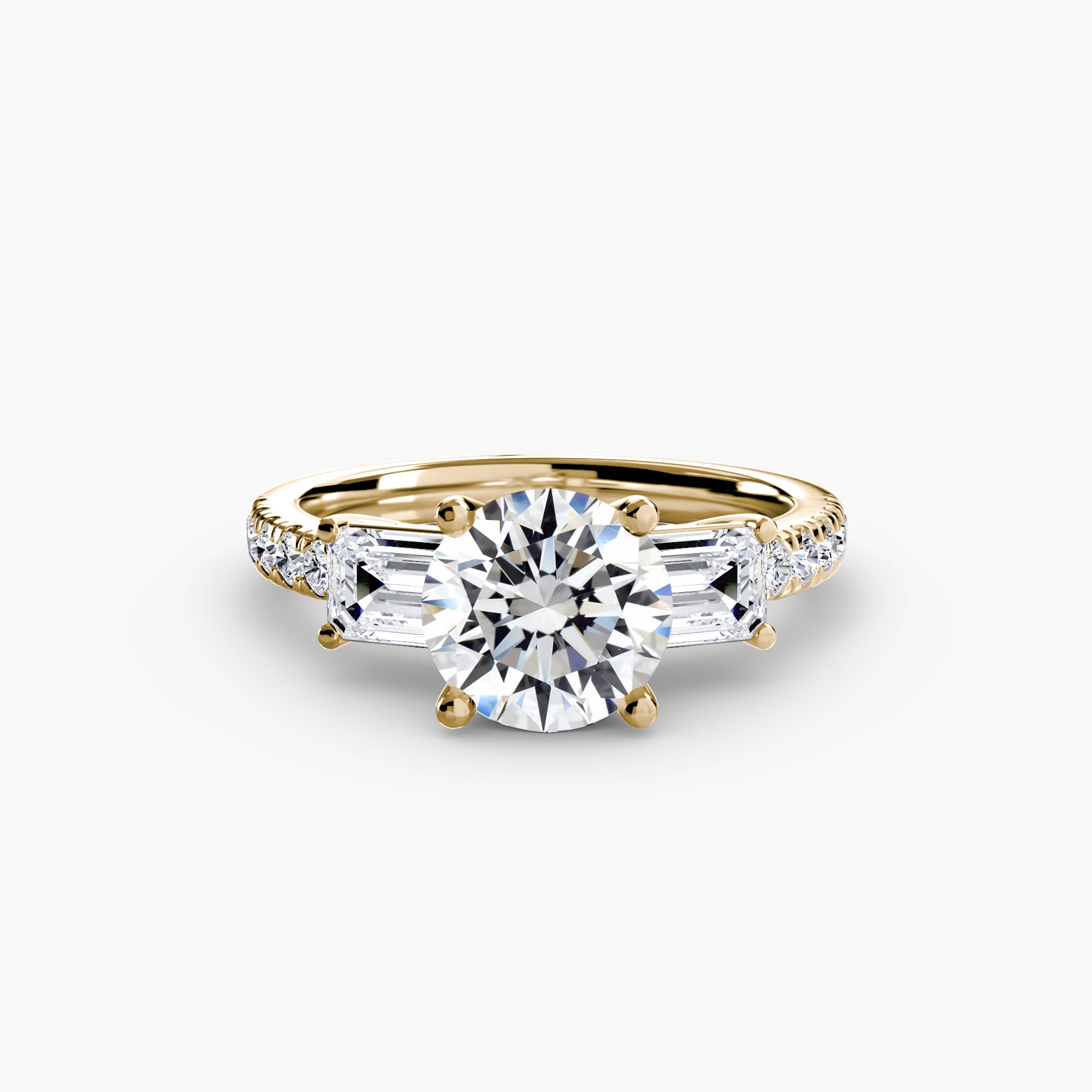 Three-Stone Ring with Pavé Volume 4