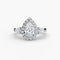 Three-stone ring with halo
