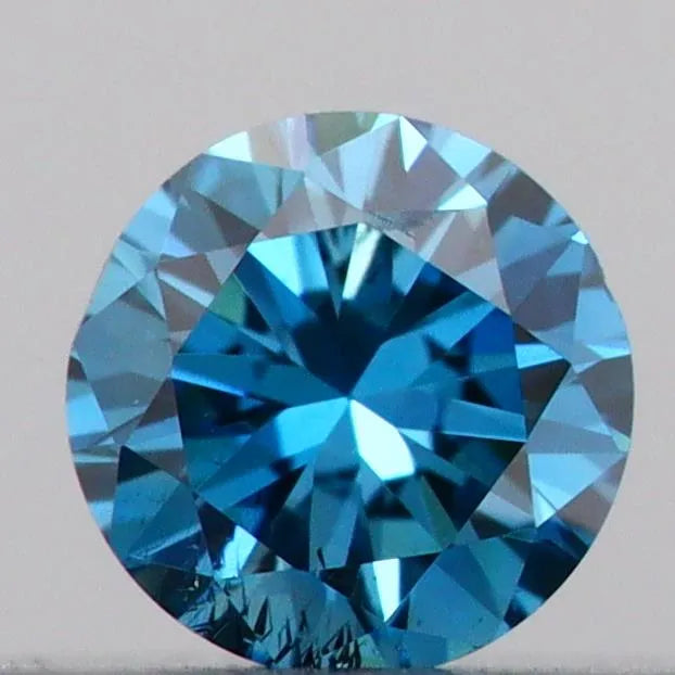 0.09ct Round Lab Grown Diamond (Colour Fancy Vivid Blue, Clarity SI1, Cut VG, IGI Certified)