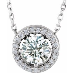 14K White 1/2 CTW Natural Diamond 16" Necklace