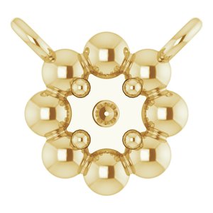 14K Yellow 2 mm Round Beaded Youth Necklace Center Mounting