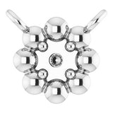 18K White 2 mm Round Beaded Youth Necklace Center Mounting