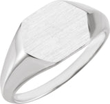 Sterling Silver 12x10 mm Geometric Signet Ring