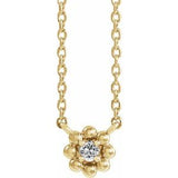 14K Yellow .03 CTW Natural Diamond Beaded Youth 16" Necklace