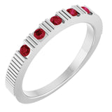 Sterling Silver Natural Ruby Stackable Ring