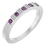 Platinum Lab-Grown Alexandrite Stackable Ring