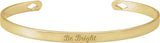 14K Yellow Gold Engravable Diamond Pierced Cuff 7" Bracelet