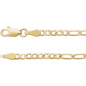 14K 2.5 mm Figaro chain