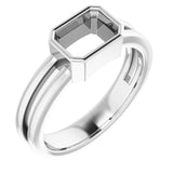 18K White 7x5 mm Emerald Ring Mounting