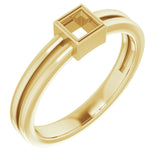 18K Yellow 3.25mm Square Ring Mounting