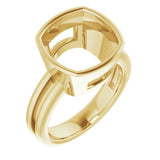 18K Yellow 11 mm Cushion Ring Mounting