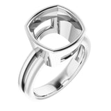 Sterling Silver 11mm Cushion Ring Mounting
