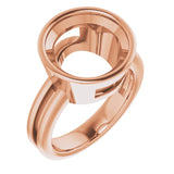 14K Rose 12mm Round Ring Mounting