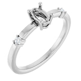 Platinum 6x4 mm Oval .05 CTW Natural Diamond Semi-Set Ring
