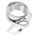 14K White 12x10 mm Oval Ring Mounting
