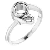 14K X1 White 5.2mm Round Ring Mounting