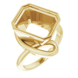 14K Yellow 12x10 mm Emerald Ring Mounting