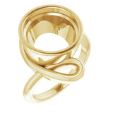 10K Yellow 12mm Round Ring Mounting