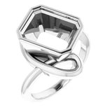 Continuum Sterling Silver 11x9 mm Emerald Ring Mounting