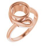 10K Rose 8mm Round Ring Mounting