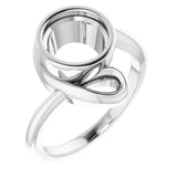 18K White 8mm Round Ring Mounting