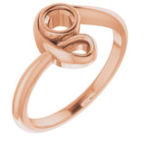 10K Rose 3.8mm Round Ring Mounting