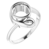 14K X1 White 7.4mm Round Ring Mounting