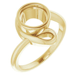 14K Yellow 7.4mm Round Ring Mounting