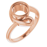10K Rose 7mm Round Ring Mounting