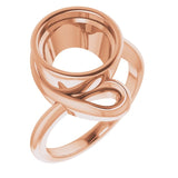 14K Rose 10mm Round Ring Mounting