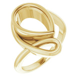 10K Yellow 12x8 mm Pear Ring Mounting