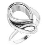 Sterling Silver 12x8 mm Pear Ring Mounting