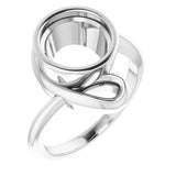 10K White 9mm Round Ring Mounting