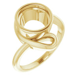14K Yellow 9mm Round Ring Mounting