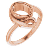 14K Rose 8x6 mm Oval Ring Mounting