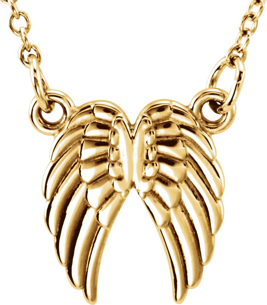 18K Yellow Gold Vermeil Tiny Posh® Angel Wings 16-18" Necklace