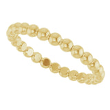 18K Yellow Gold Beaded Stackable Ring