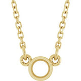 14K Yellow 3 mm Round Bezel Set Solitaire 18" Necklace Mounting
