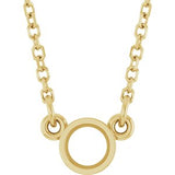 14K Yellow 3.4 mm Round Bezel Set Solitaire 18" Necklace Mounting