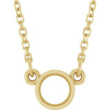 14K Yellow 4.1 mm Round Bezel Set Solitaire 18" Necklace Mounting