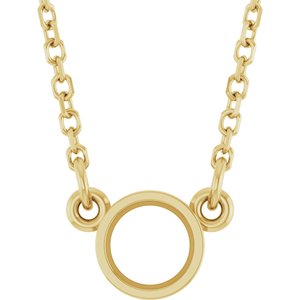 14K Yellow 4.1 mm Round Bezel Set Solitaire 18" Necklace Mounting